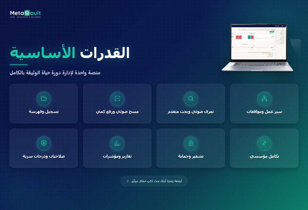 قدرات منصة MetaVault ECM